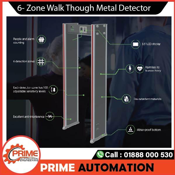 6- Zone Walk Though Metal Detector- ZKTeco-D4330