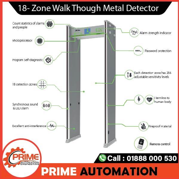 18- Zone Walk Though Metal Detector- ZKTeco-D3180S